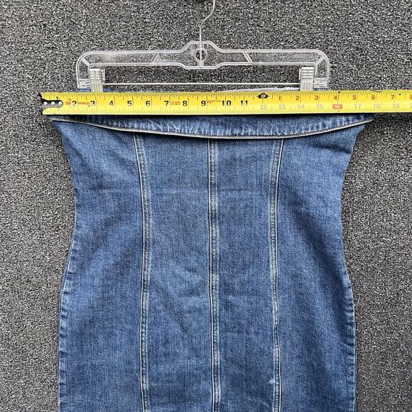 Reformation Marilyn Denim Blue Sleeveless Mini Dress Zip Up Size 10 - Picture 8 of 11